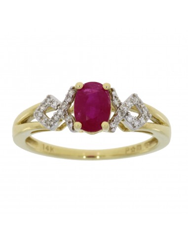 Natural 1.02ct Ruby Diamond Ring 14KT Yellow Gold s'inspire de l'anatomie humaine