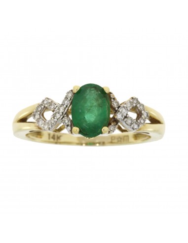 Genuine .97ct Emerald Diamond Ring 14KT Yellow Gold Par le système avancé 