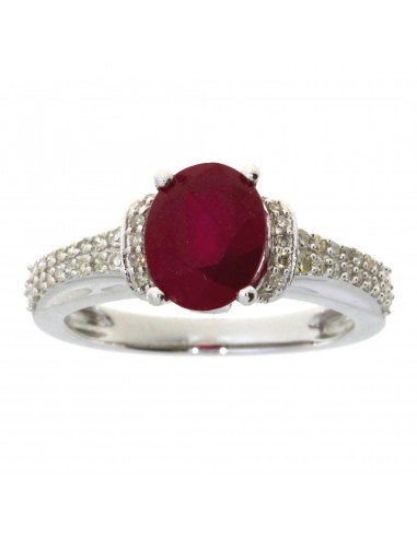 Natural 2.54ct Ruby Diamond Ring 14KT White Gold Comparez plus de prix