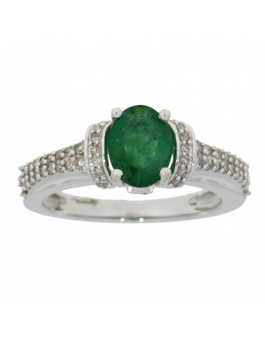 Natural 1.94ct Emerald Diamond Ring 14KT White Gold pas chere