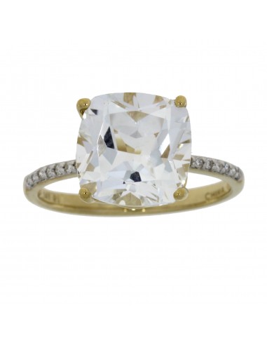 5.32ct White Topaz Diamond Ring 14KT Yellow Gold Voir les baskets