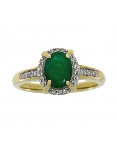 Natural 1.10ct Emerald Diamond Ring 10KT Yellow Gold offre 