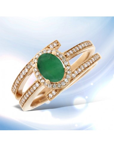 Natural 1.10ct Emerald Diamond Ring 10KT Rose Gold votre restaurant rapide dans 