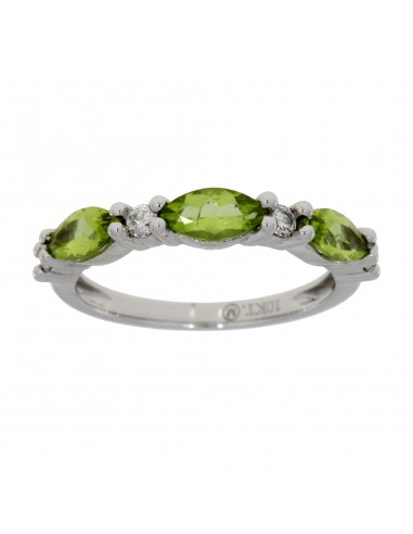 Genuine .85ct Peridot Diamond Ring 10KT White Gold Comment ça marche