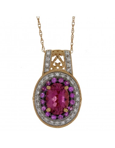 1.58ct Tourmaline Pink Sapphire Pendant 10KT Rose Gold s'inspire de l'anatomie humaine