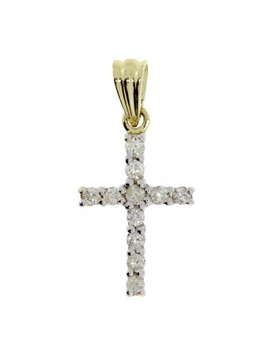 .20ct Diamond Cross Religious Pendant 10KT Yellow Gold l'achat 