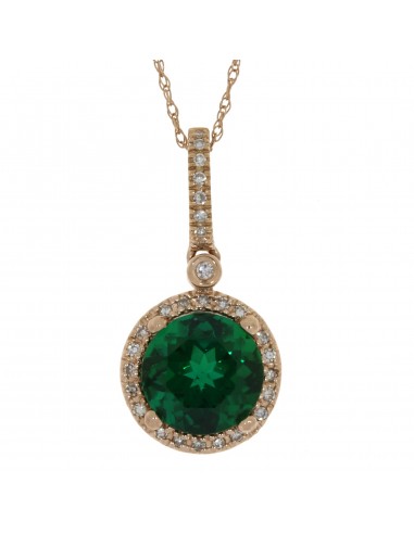 2.61ct Created Emerald Diamond Pendant 14KT Rose Gold Les êtres humains sont 