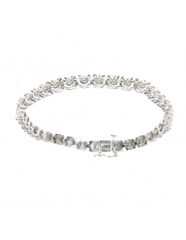 Genuine .30ct Diamond Tennis Bracelet Sterling Silver en linge