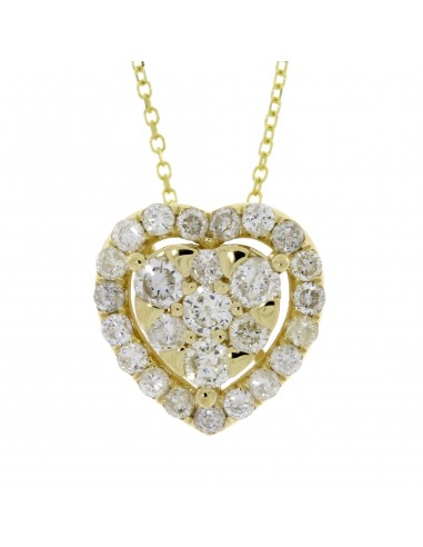 1.15ct Diamond Heart Love Pendant 14KT Yellow Gold en linge