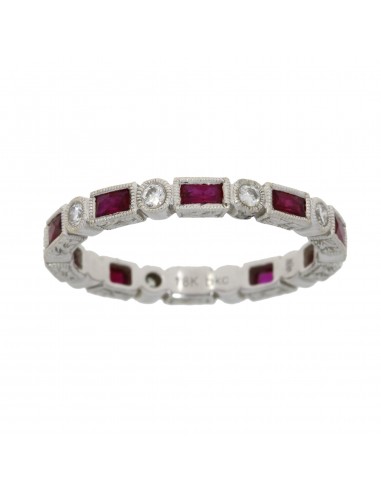 .95ct Ruby Diamond Fashion band rings 18KT White Gold de votre