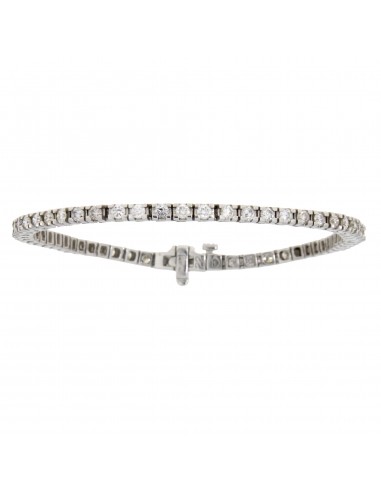 Natural 2.46ct Diamond Tennis Bracelet 14KT White Gold brillant des détails fins