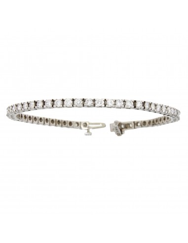 Natural 3.57ct Diamond Tennis Bracelet 14KT White Gold destockage