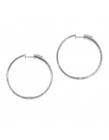 Genuine 1.25ct Diamond Hoop Earrings 14KT White Gold Par le système avancé 