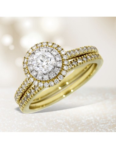 .90ct Diamond Ctr Engagement Ring Set 14KT Yellow Gold de la marque