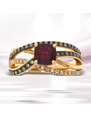 1.37ct Rhodolite Garnet Diamond Ring 14KT Rose Gold Comparez plus de prix