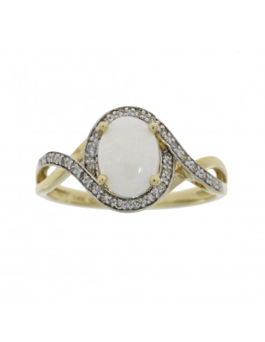 Genuine .39ct Opal Diamond Ring 14KT Yellow Gold en ligne