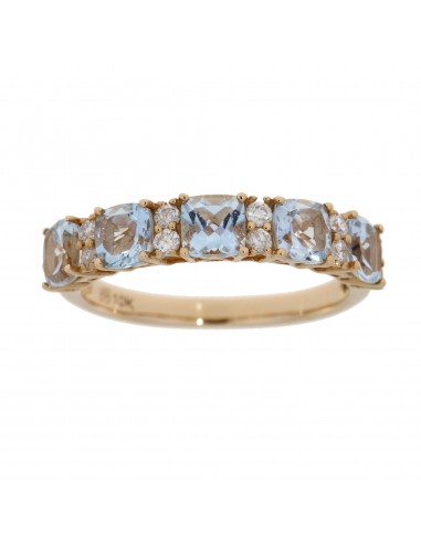 Aquamarine Diamond Fashion band rings 10KT Rose Gold la chaussure