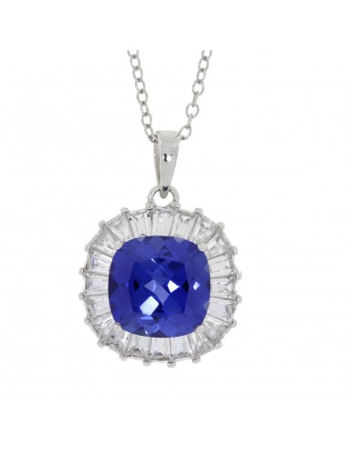 Created Sapphire Fashion Pendants Sterling Silver pas chere