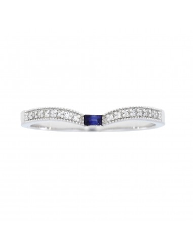 Sapphire Diamond stackable band set 14KT White Gold suggérées chez