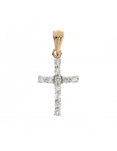 .20ct Diamond Cross Religious Pendant 10KT Rose Gold basket pas cher