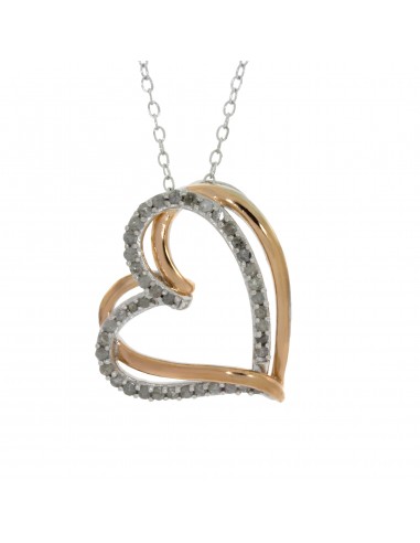 .25ct Diamond Heart Love Pendant Sterling Silver d'Europe débarque