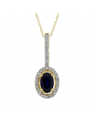 Sapphire Diamond Fashion Pendants 14KT Yellow Gold français