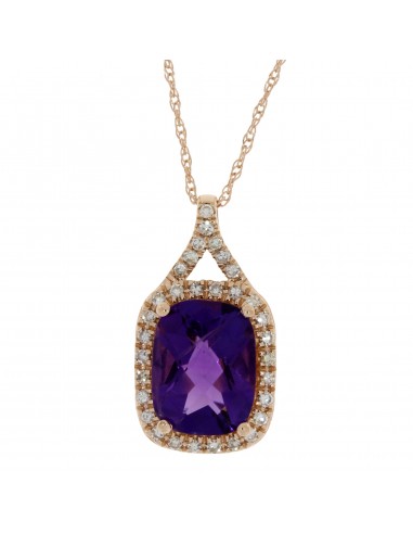 1.99ct Amethyst Diamond Fashion Pendants 14KT Rose Gold la livraison gratuite