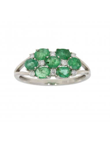 Genuine 1.50ct Emerald Diamond Ring 14KT White Gold pas cheres