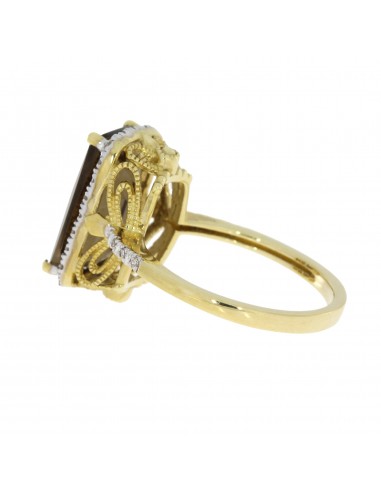 Natural 3.84ct Quartz Diamond Ring 14KT Yellow Gold Par le système avancé 