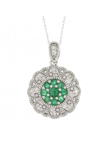 .57ct Emerald Diamond Fashion Pendants 14KT White Gold livraison gratuite