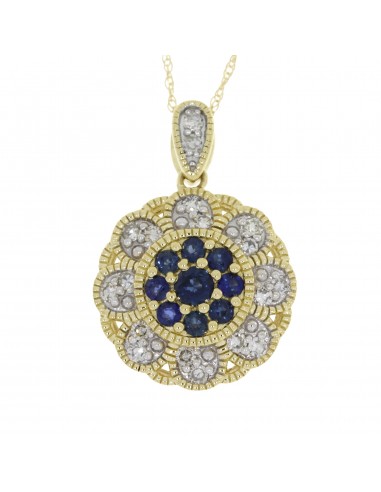 Sapphire Diamond Fashion Pendants 14KT Yellow Gold prix