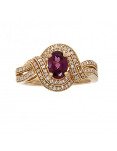 1.33ct Rhodolite Garnet Diamond Ring 14KT Rose Gold l'évolution des habitudes 