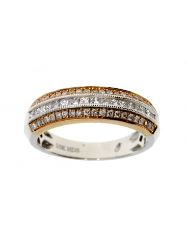 .50ct Diamond Wedding Band Ring 10KT 2 Tone Gold Economisez 